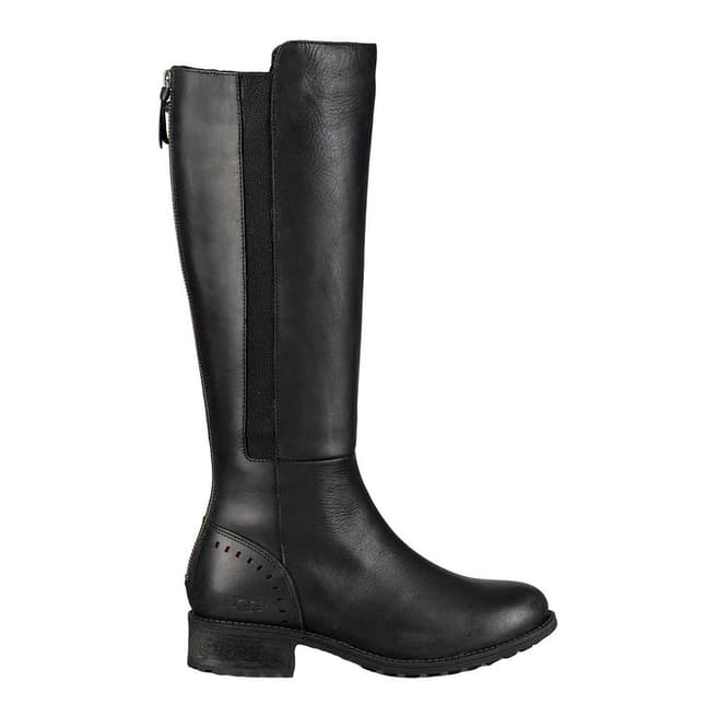 UGG Womens Black Leather Vinson Riding Boots