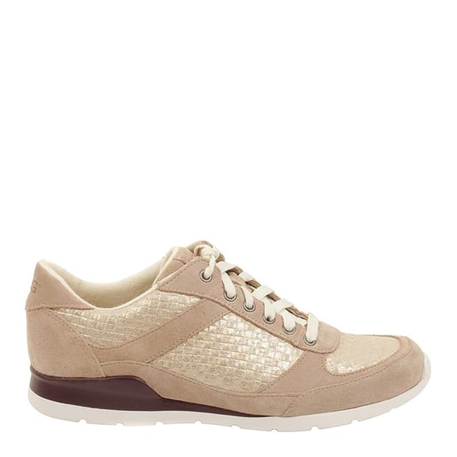 UGG Womens Nude/Gold Leather Avelyn Metallic Basket Trainers
