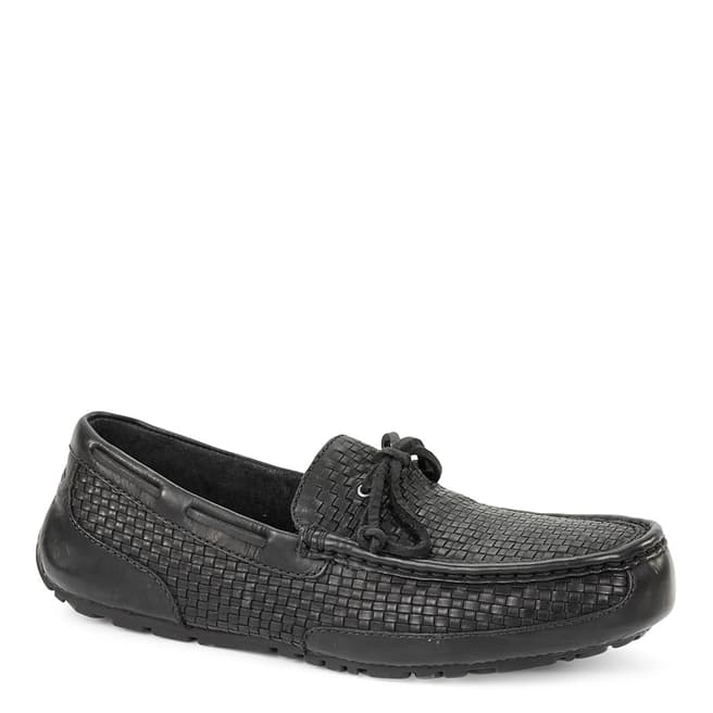 UGG Black Woven Leather Chester Loafer