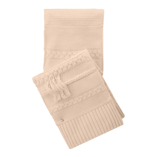 UGG Women's Pale Pink Cable Fringe Scarf