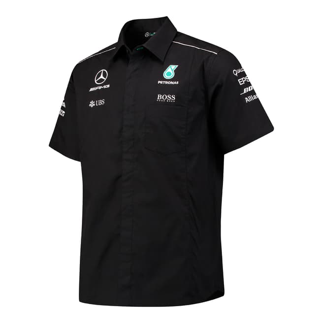 Mercedes AMG-Petronas Motorsport Men's Black Petronas Team Cotton Shirt