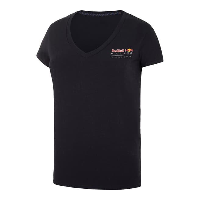 Red Bull Racing Women's Navy Classic V-Neckline Cotton Stretch T-Shirt