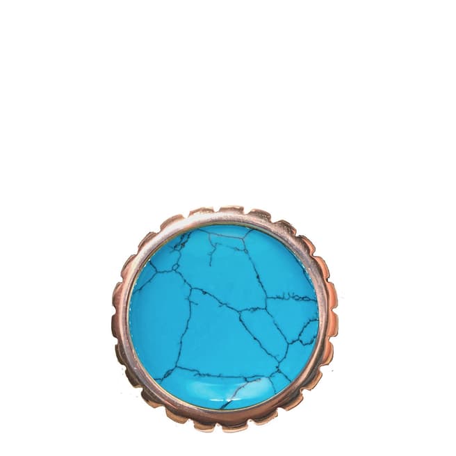 Chloe Collection by Liv Oliver Rose Gold Turquoise Ring