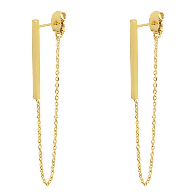 Chloe Collection by Liv Oliver Gold Chain Long Drop Earrings
