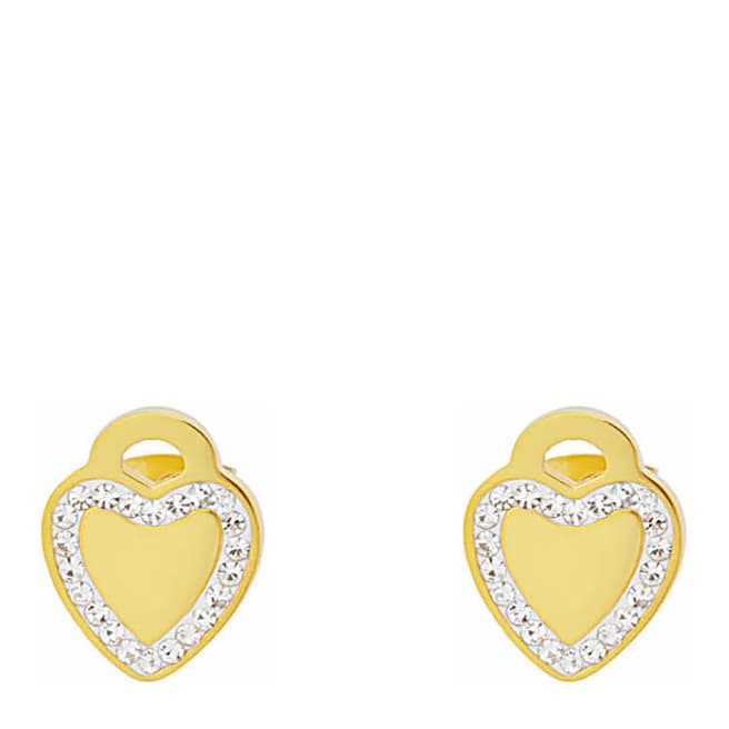 Chloe Collection by Liv Oliver Gold Heart Crystal Earrings