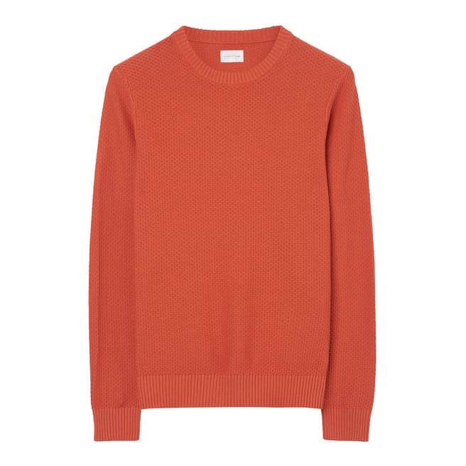Gant Orange Texture Knit Cotton Jumper