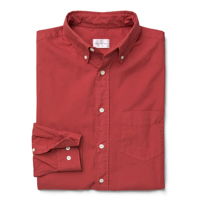 Gant Red Slim Button Down Dreamy Oxford Slub Cotton Shirt