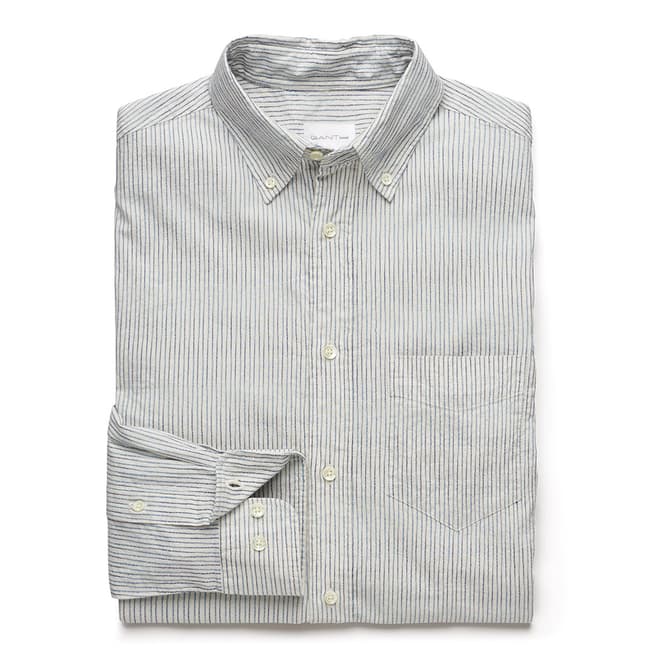 Gant Cream Button DownStripe Cotton Shirt