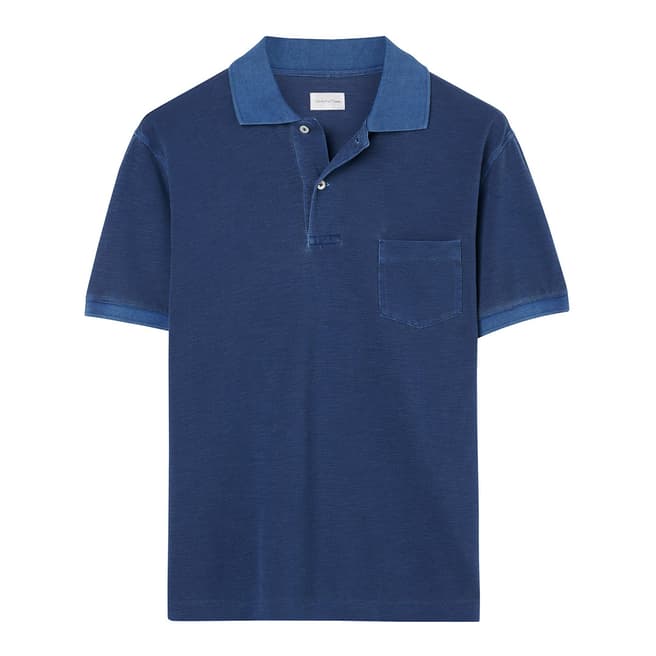 Gant Blue Short Sleeve Pique Cotton Polo Top