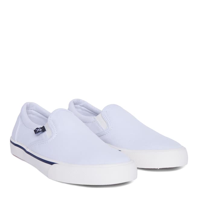 Hackett London White Bamba Slip On Shoes