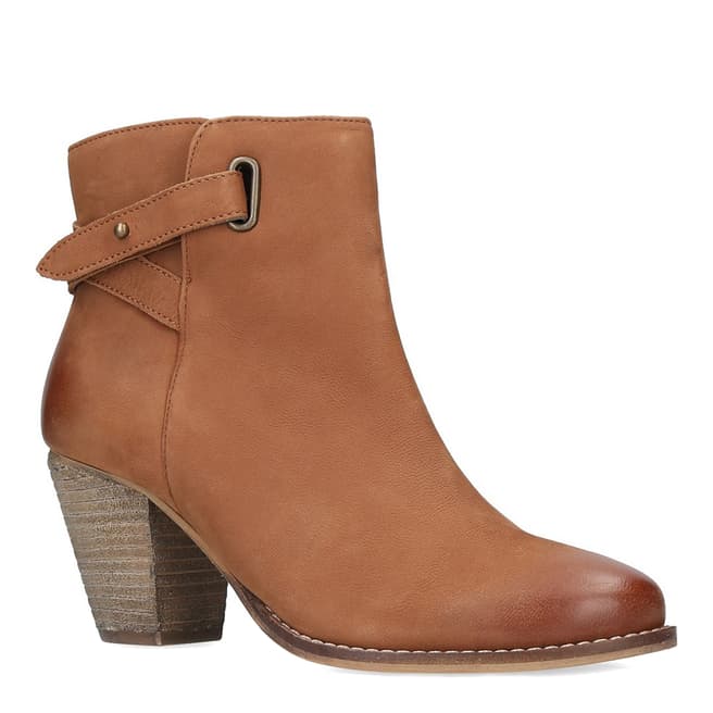 Carvela Tan Leather Smart Western Ankle Boots