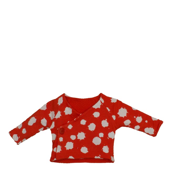 Noe & Zoe Berlin Baby's Red Dot Reversible Kimono Jacket