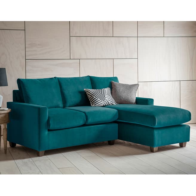 Gallery Living Stratford Left Hand Chaise Sofa in Brussels Petrol