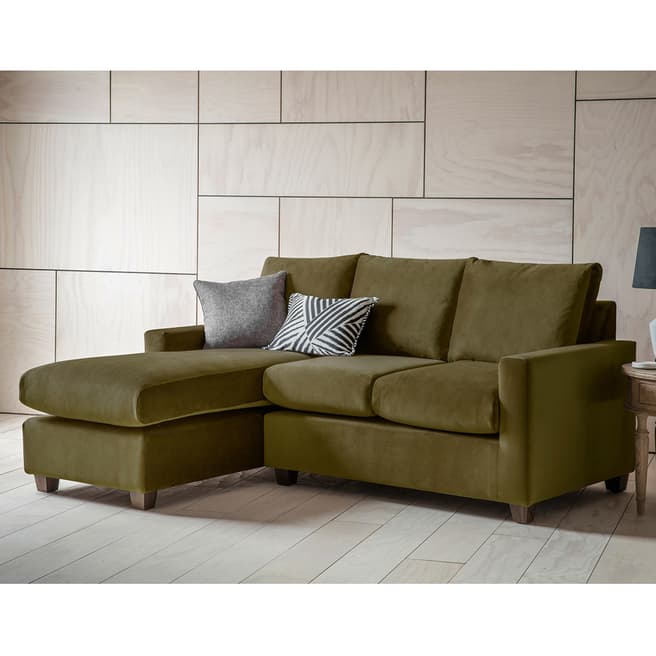 Gallery Living Stratford Right Hand Chaise Sofa in Brussels Olive