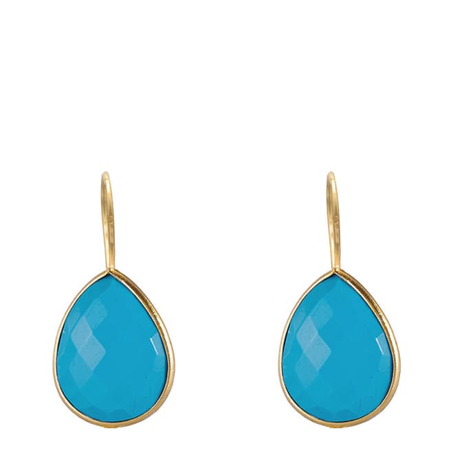 Liv Oliver Gold Turquoise Pear Drop Earrings
