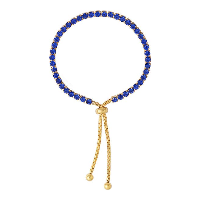 Liv Oliver Gold Blue Crystal Tennis Bracelet