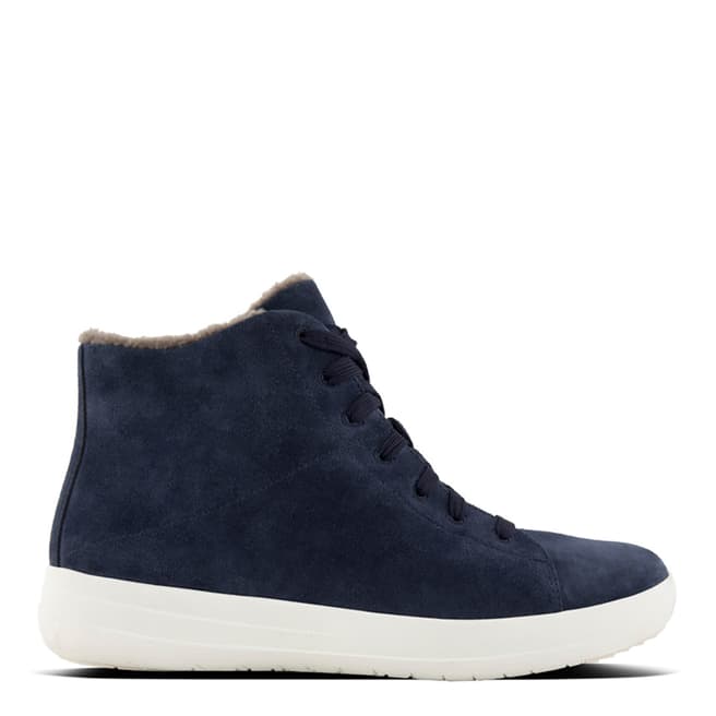 FitFlop Midnight Navy Suede F-Sporty Sneakerboots With Shearling