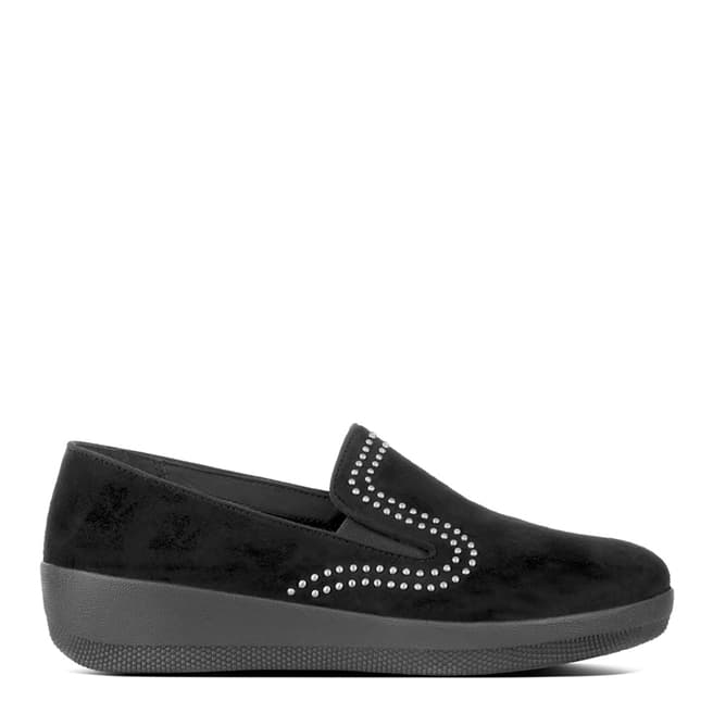 FitFlop Black Suede Superskate Studded Loafers