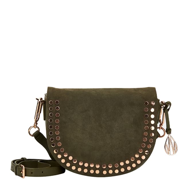 Amanda Wakeley Khaki Leather The Cooper Crossbody Bag