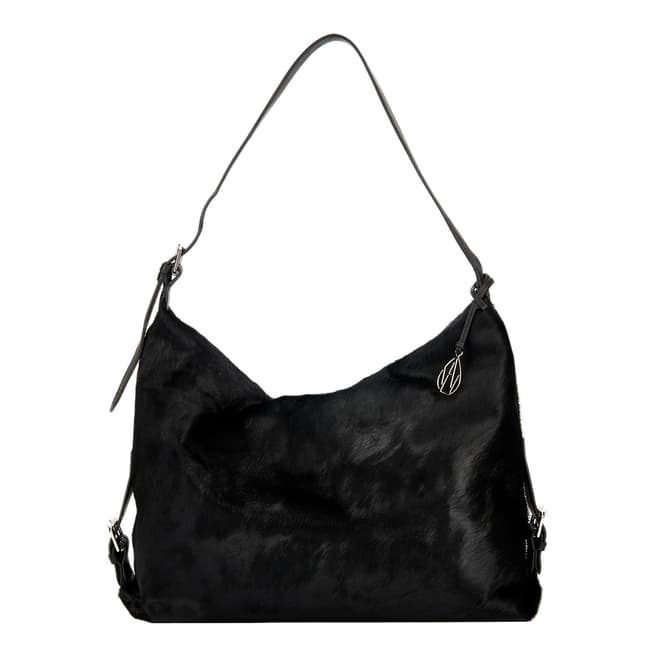 Amanda Wakeley Black Pony Fur Leather The Costner Shoulder Bag