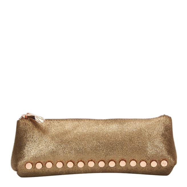 Amanda Wakeley Gold Leather The Mercury Cosmetic Bag