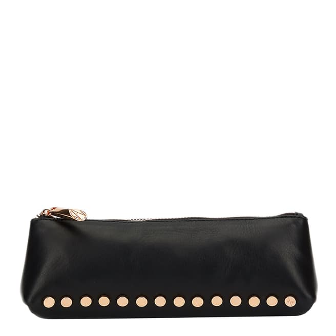 Amanda Wakeley Black Leather The Mercury Cosmetic Bag