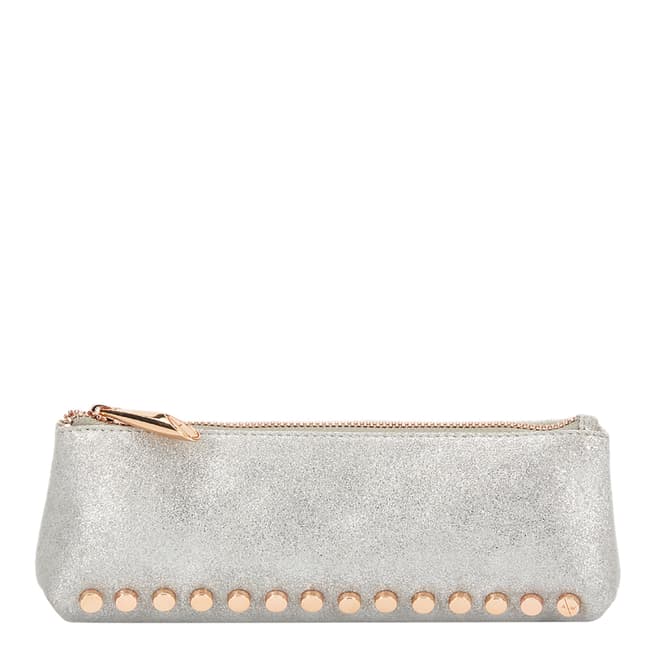 Amanda Wakeley Silver Leather The Mercury Cosmetic Bag