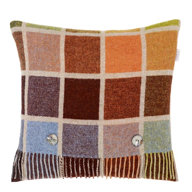 Bronte by Moon Beige/Multi Multiblock Cushion Cover and Stole