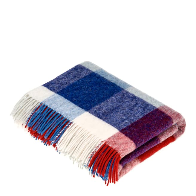 Bronte by Moon Red/Blue Cosmopolitan Rome Pure New Wool Throw 140x185cm