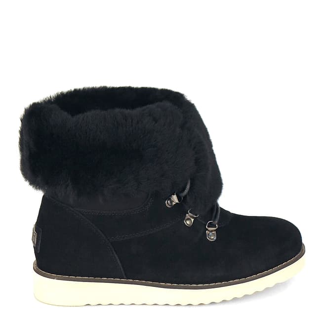 Australia Luxe Collective Black Suede Yael Sheepskin Ankle Boots