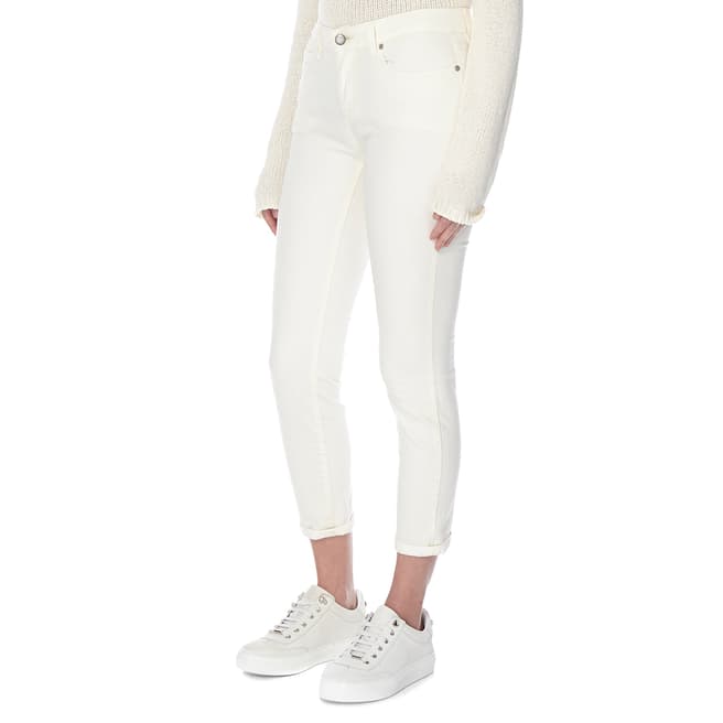 EILEEN FISHER Cream Slim Ankle Jeans