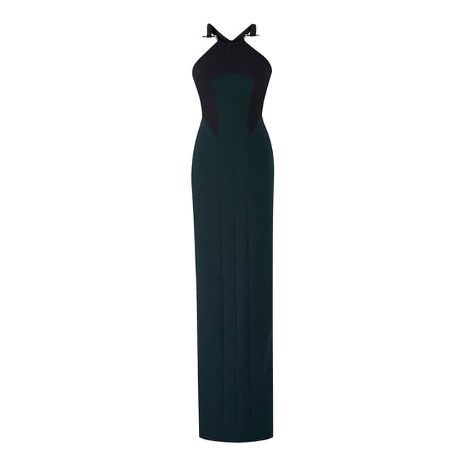 Amanda Wakeley Black Tsuchi 'U' Bar Pique Jersey Dress