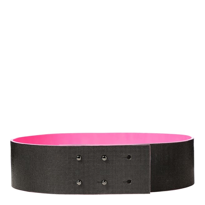 Amanda Wakeley Reversible Belt Accessories Hot Pink/Metallic Midnight Size Small