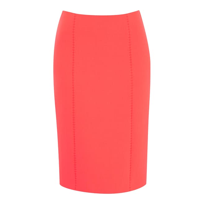 Amanda Wakeley Bright Orange Horizon Sculpted Cotton Blend Skirt 