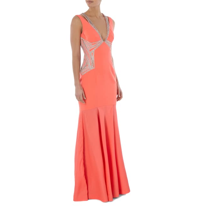 Amanda Wakeley Bright Orange Dune Atelier Sleeveless Cotton Blend Dress