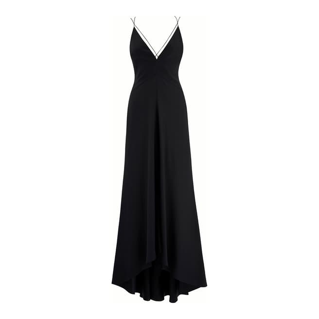 Amanda Wakeley Black Silk/Satin Air Strappy Dress 