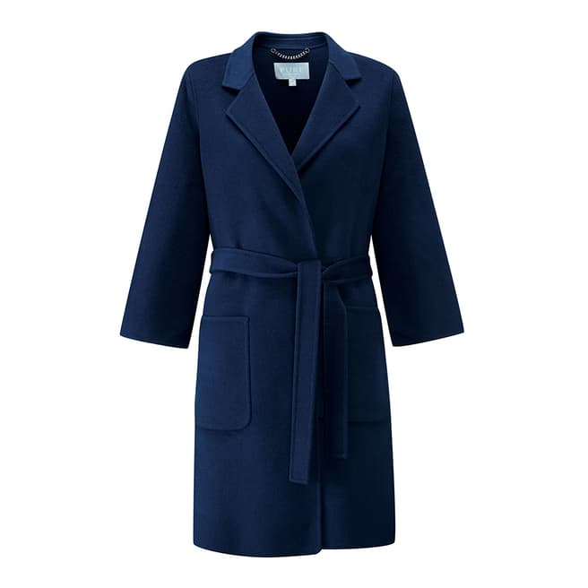 Pure Collection French Navy Easy Double Faced Coat