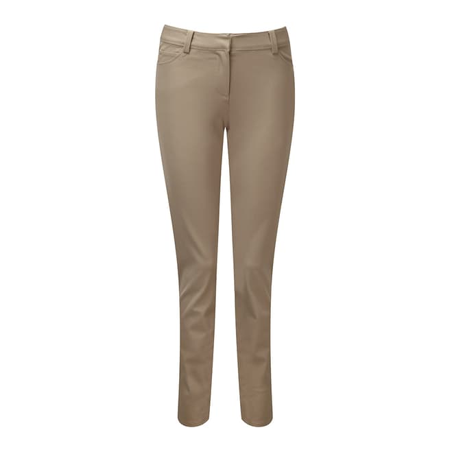 Pure Collection Beige Stretch Straight Leg Cotton Stretch Jeans