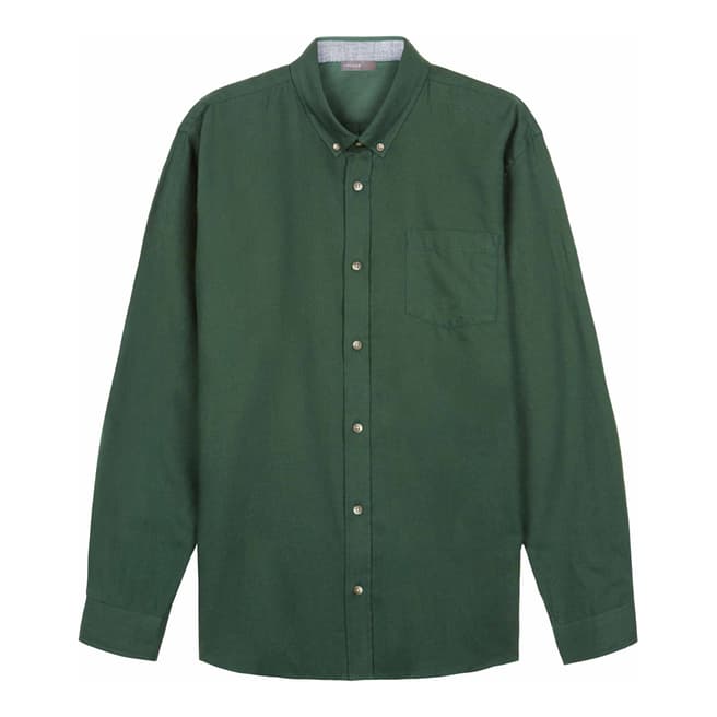 Jaeger Green Cotton Flannel Shirt