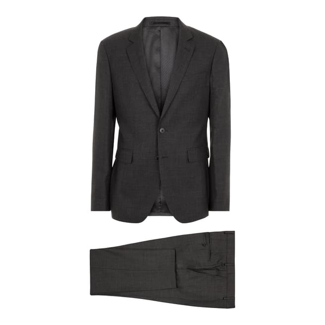 Jaeger Charcoal Slim Micro Texture Wool Suit