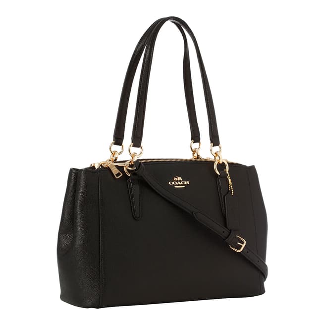 Coach Black Crossgrain Leather Small Christie Carryall Bag