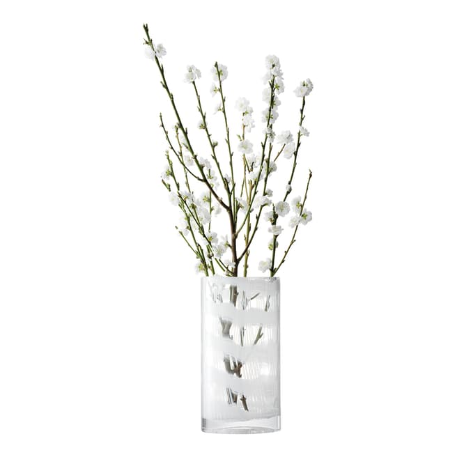 LSA White Linen Vase H32cm