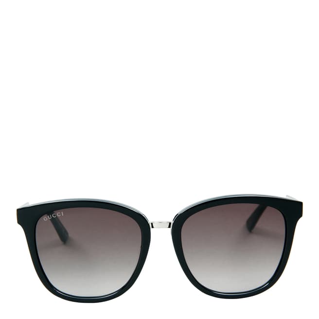 Gucci Women's Black/Silver Sunglasses 55mm