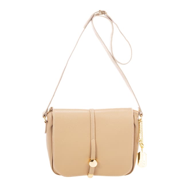 Federica Bassi Taupe Leather Cross Body Bag