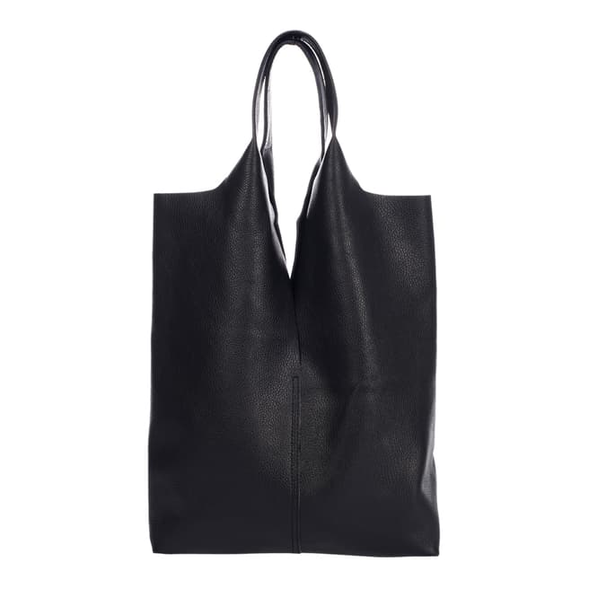 Giulia Massari Black Leather Shopper Bag