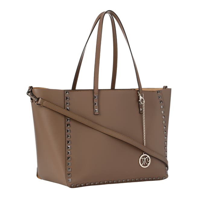 Markese Taupe Leather Tote Bag