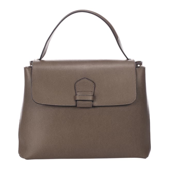 Massimo Castelli Taupe Leather Handbag