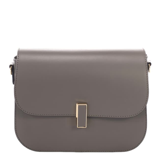 Giulia Massari Grey Leather Shoulder Bag