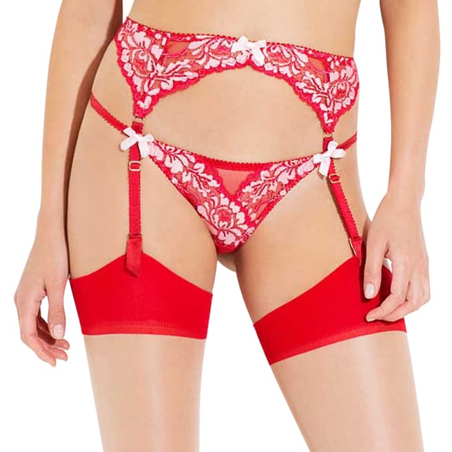 L’Agent by Agent Provocateur Red Gianna Suspender Belt