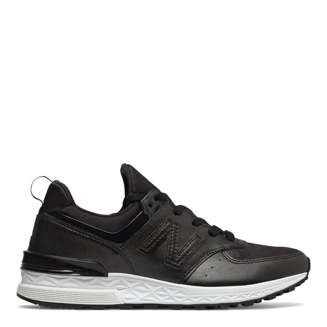 New Balance Womens Black Leather 574 Trainers